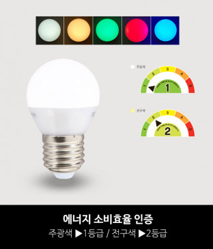 LED 4W 인찌구 / 주광, 전구, 녹색, 적색, 청색, 핑크, 보라색